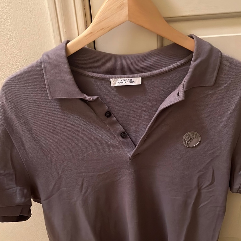 Versace Collection gray used size m custom fit polo